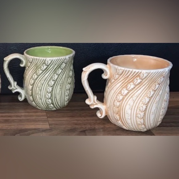 Takahashi set 4 floral handmade San Francisco mugs coffee tea ceramic RARE - Picture 3 of 11